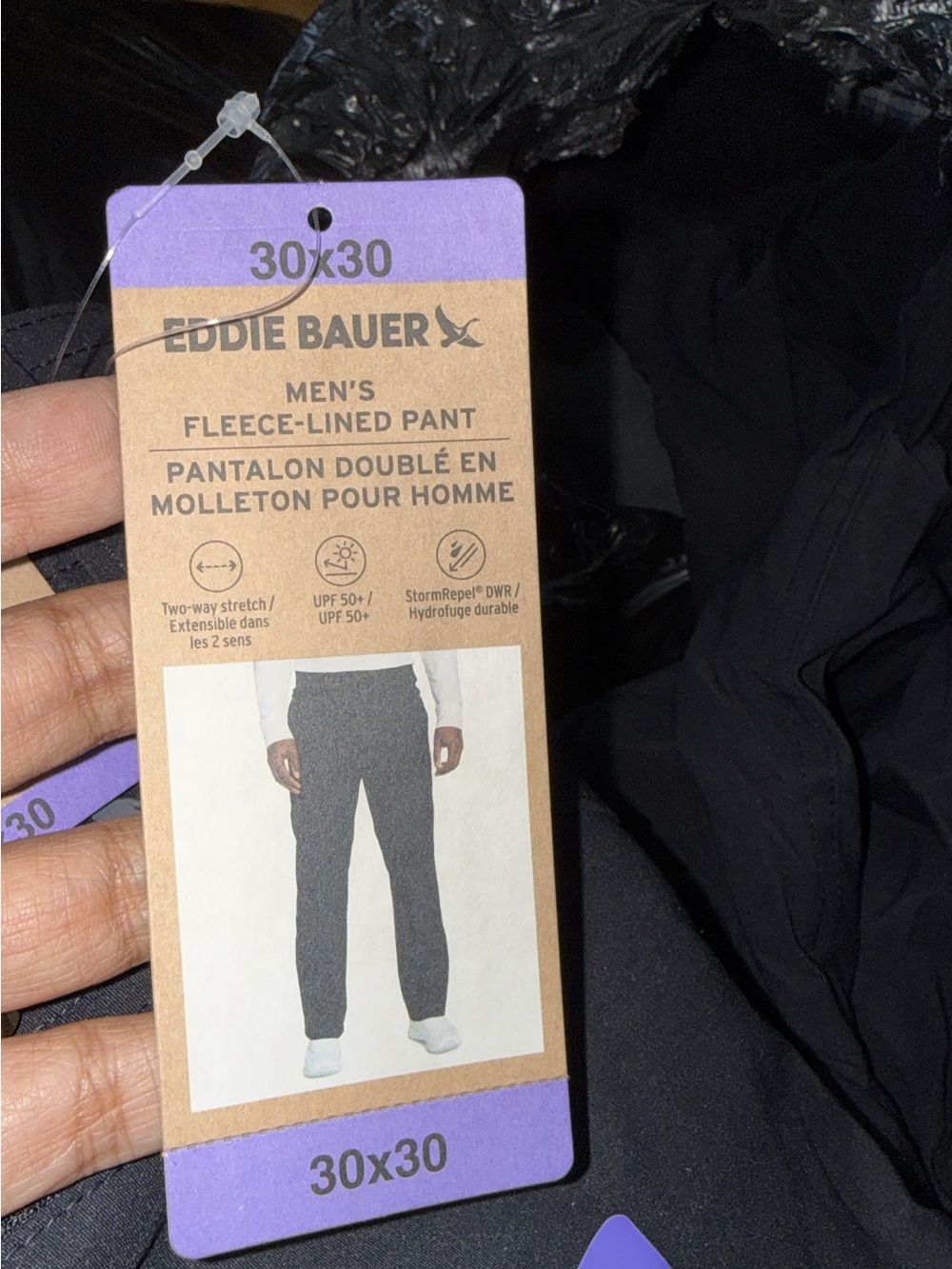 Eddie Bauer Black Men's Fleece-Lined Joggers